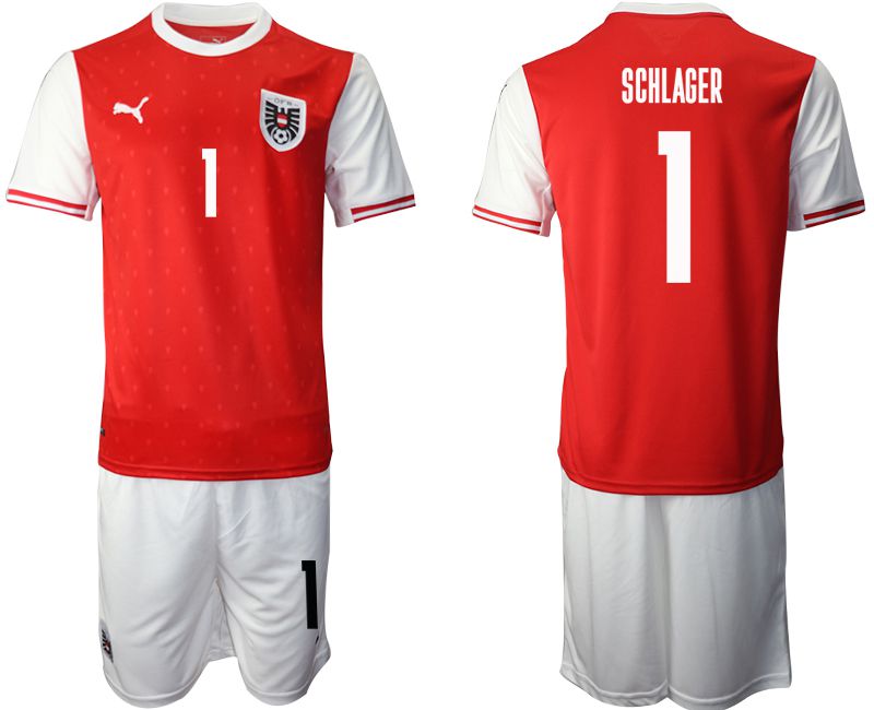 Men 2020-2021 European Cup Austria home red #1 Soccer Jersey->england jersey->Soccer Country Jersey